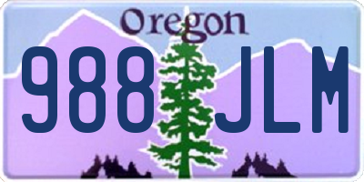 OR license plate 988JLM