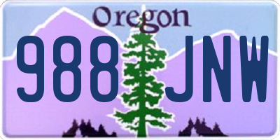 OR license plate 988JNW