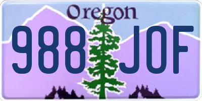 OR license plate 988JOF
