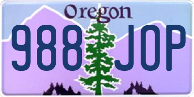 OR license plate 988JOP