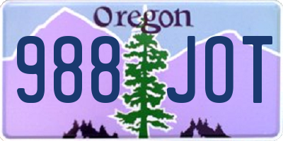 OR license plate 988JOT