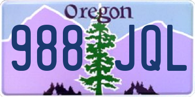 OR license plate 988JQL