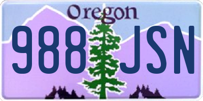 OR license plate 988JSN