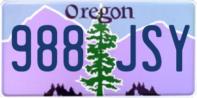 OR license plate 988JSY