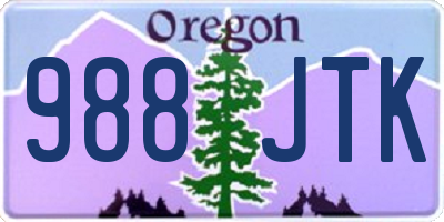 OR license plate 988JTK