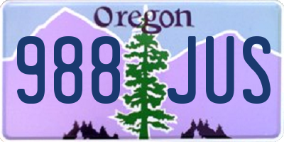 OR license plate 988JUS