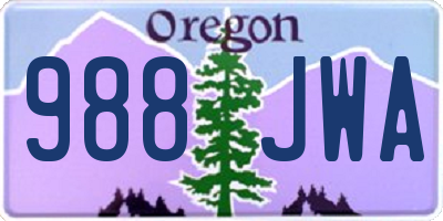 OR license plate 988JWA