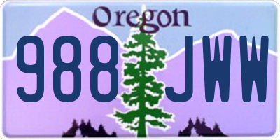OR license plate 988JWW