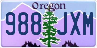 OR license plate 988JXM