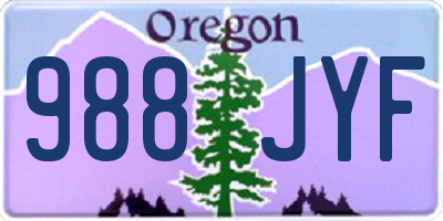 OR license plate 988JYF
