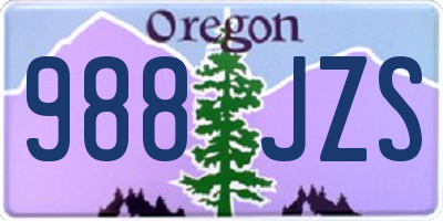 OR license plate 988JZS