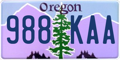 OR license plate 988KAA