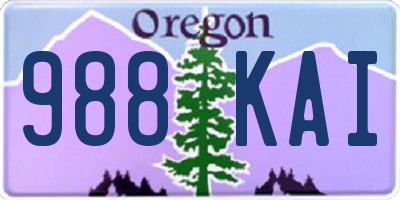 OR license plate 988KAI