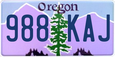 OR license plate 988KAJ