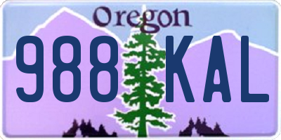 OR license plate 988KAL