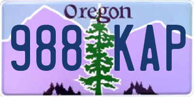 OR license plate 988KAP