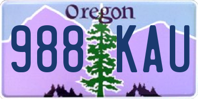 OR license plate 988KAU