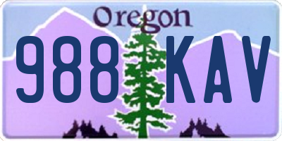 OR license plate 988KAV