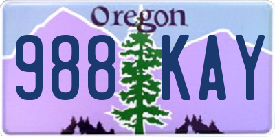 OR license plate 988KAY