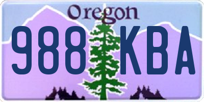 OR license plate 988KBA