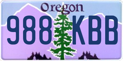 OR license plate 988KBB