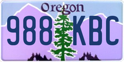 OR license plate 988KBC