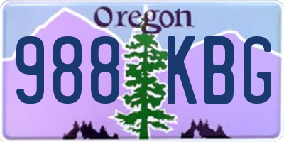 OR license plate 988KBG