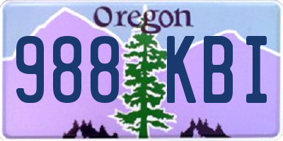 OR license plate 988KBI
