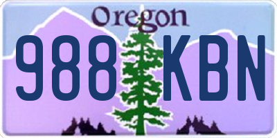 OR license plate 988KBN