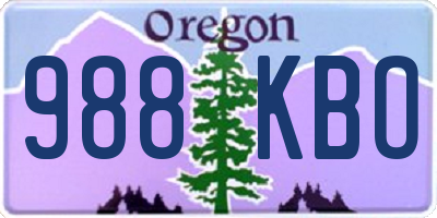 OR license plate 988KBO