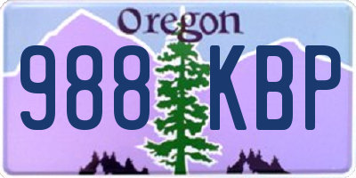 OR license plate 988KBP