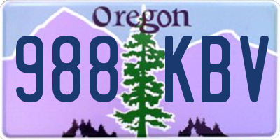 OR license plate 988KBV