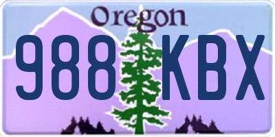 OR license plate 988KBX