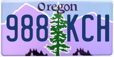 OR license plate 988KCH