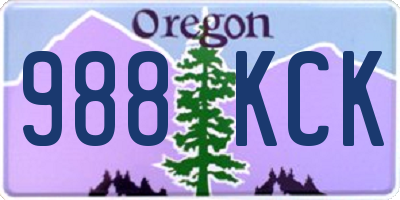 OR license plate 988KCK