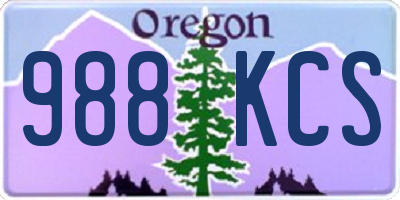 OR license plate 988KCS