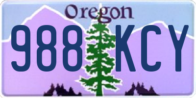 OR license plate 988KCY