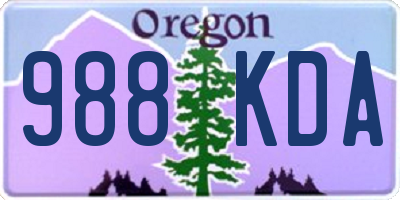 OR license plate 988KDA