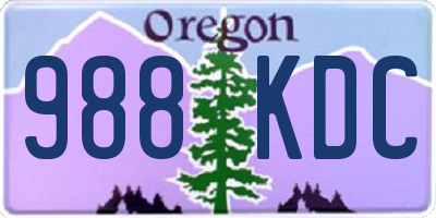 OR license plate 988KDC