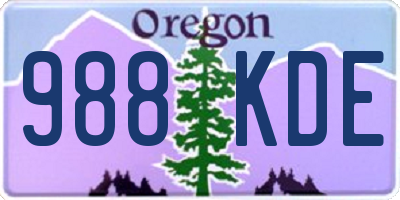 OR license plate 988KDE