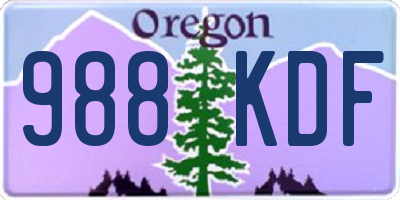 OR license plate 988KDF