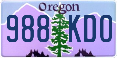 OR license plate 988KDO