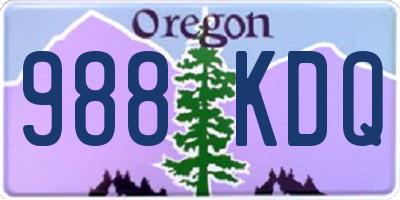 OR license plate 988KDQ