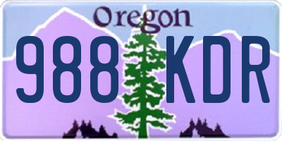 OR license plate 988KDR