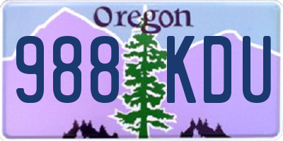 OR license plate 988KDU