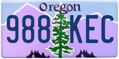 OR license plate 988KEC