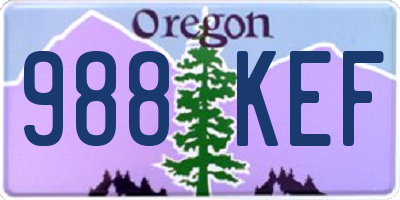OR license plate 988KEF