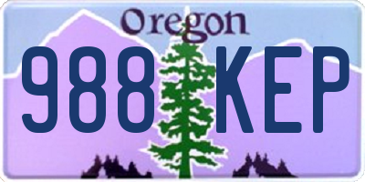 OR license plate 988KEP