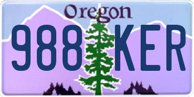 OR license plate 988KER