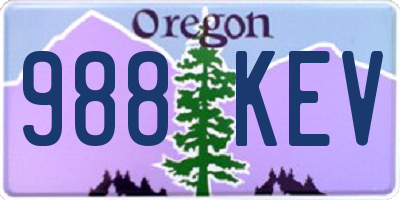 OR license plate 988KEV
